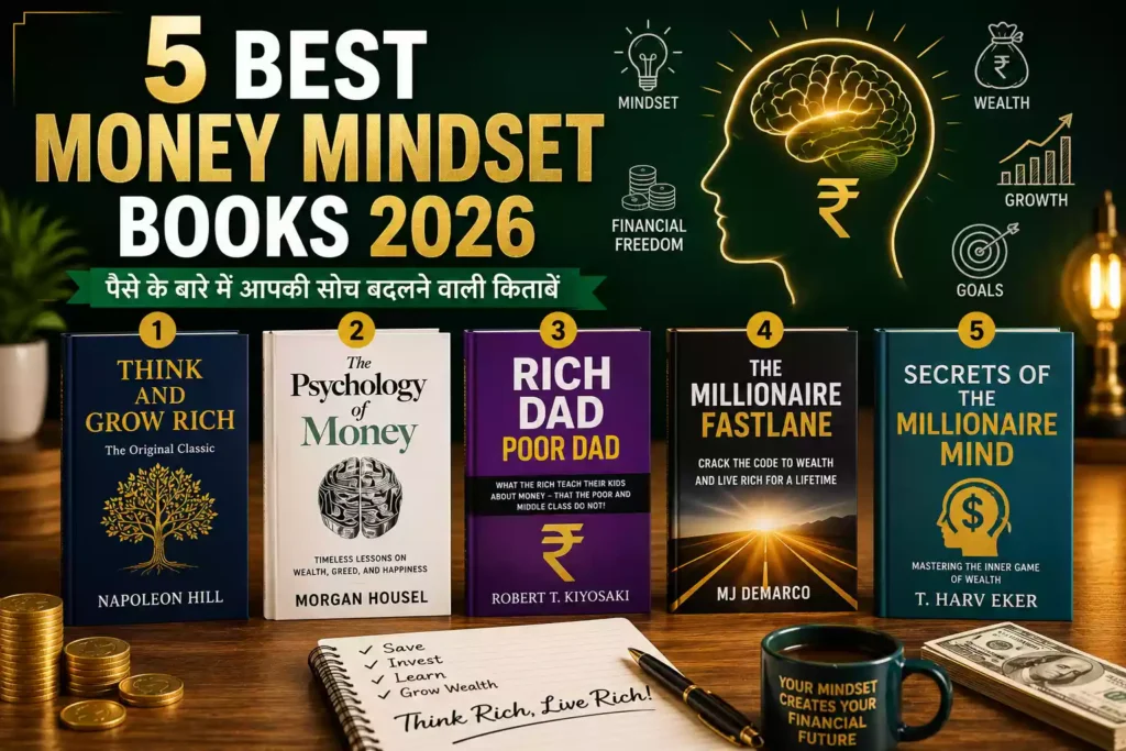 best money mindset books 2026, finance books hindi, money books in hindi, wealth mindset books, best financial books, think and grow rich hindi, psychology of money hindi, rich dad poor dad hindi, millionaire fastlane book review, secrets of the millionaire mind, financial education books, personal finance books hindi, wealth creation books, books for financial freedom, money psychology books, investing books for beginners, mindset books for success, self improvement books hindi, books on money habits, books for entrepreneurs, millionaire mindset books, passive income books, financial literacy books, best books for wealth building, money management books hindi, Finance with laptop